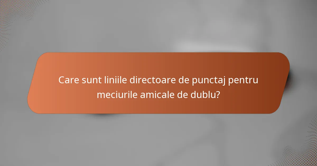 Care sunt liniile directoare de punctaj pentru meciurile amicale de dublu?
