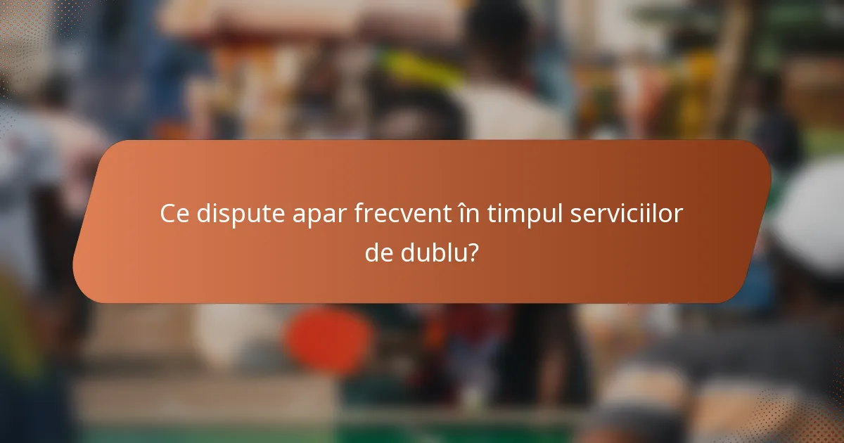 Ce dispute apar frecvent în timpul serviciilor de dublu?
