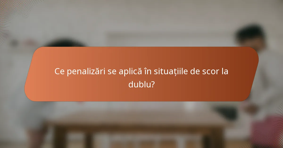 Ce penalizări se aplică în situațiile de scor la dublu?