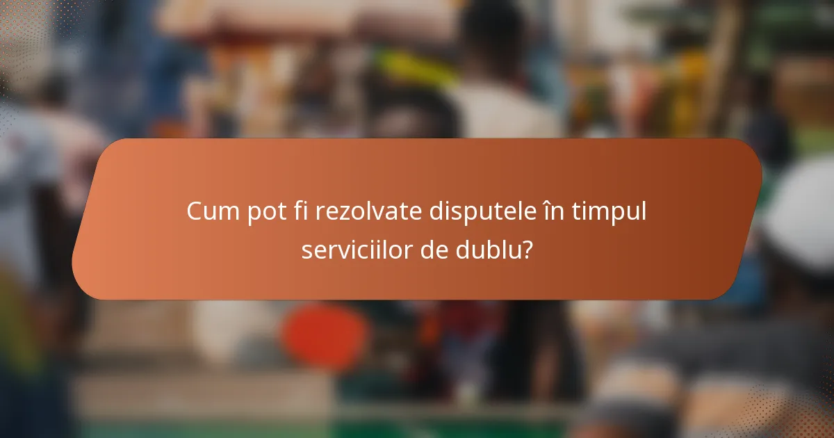 Cum pot fi rezolvate disputele în timpul serviciilor de dublu?