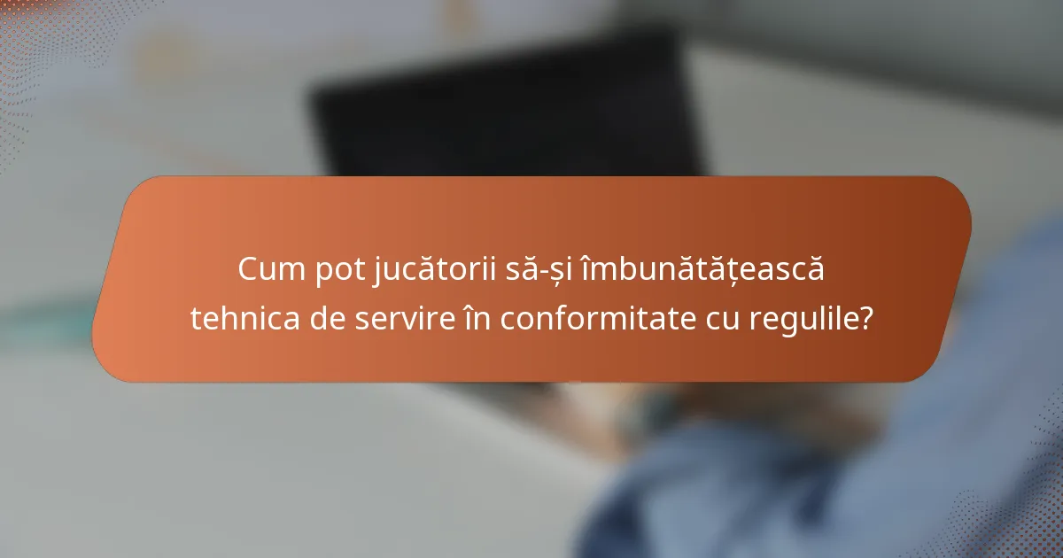 Cum pot jucătorii să-și îmbunătățească tehnica de servire în conformitate cu regulile?
