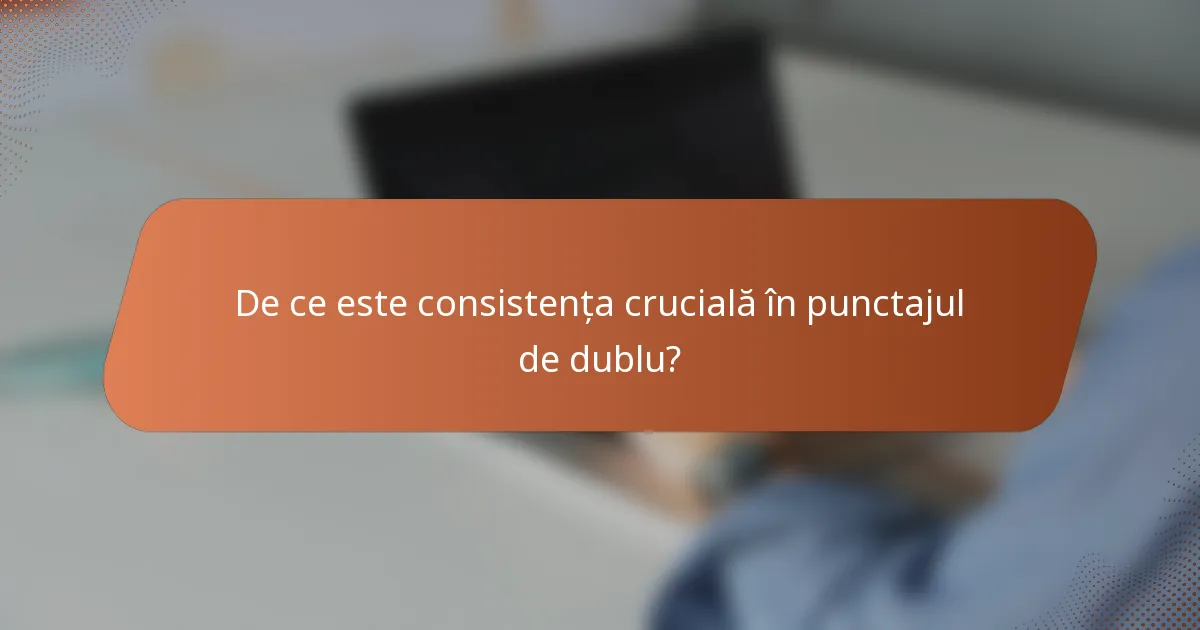 De ce este consistența crucială în punctajul de dublu?